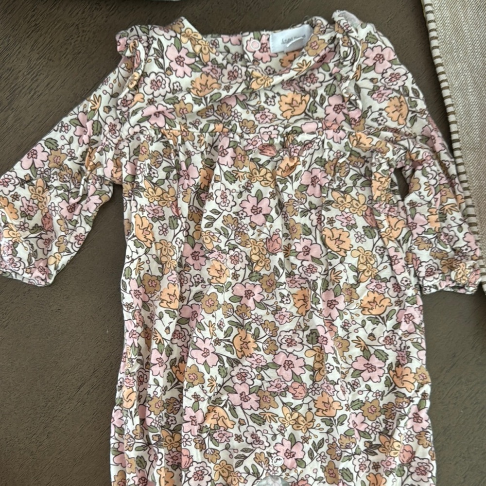 Angel Dear Floral Ruffle Jumper - Pink, Yellow, Cream
